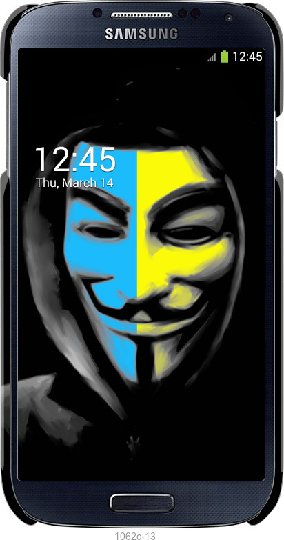 3D пластиковый глянцевый чехол Украинский анонимус для Samsung Galaxy S4 i9500 - 1062c-13 изображение 