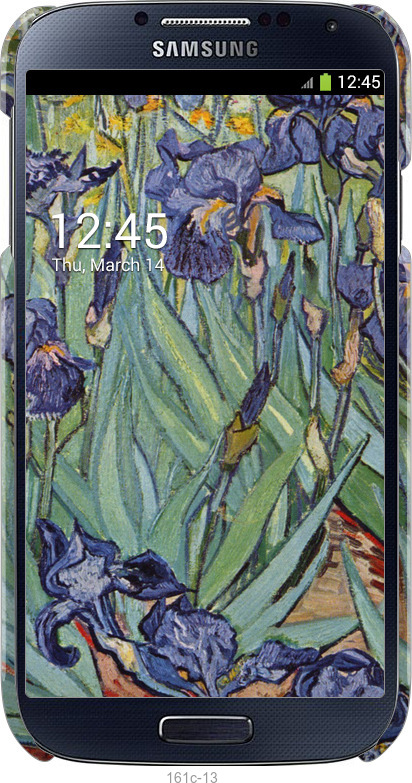 3D пластиковый глянцевый чехол Винсент Ван Гог. Ирисы для Samsung Galaxy S4 i9500 - 161c-13 изображение 