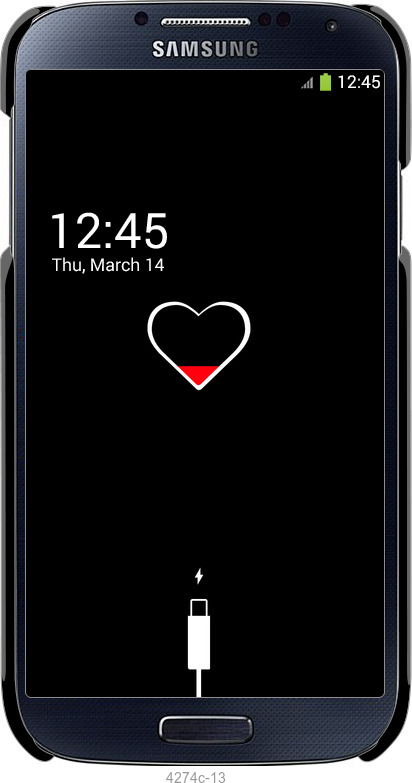 3D пластиковый глянцевый чехол Подзарядка сердца для Samsung Galaxy S4 i9500 - 4274c-13 изображение 