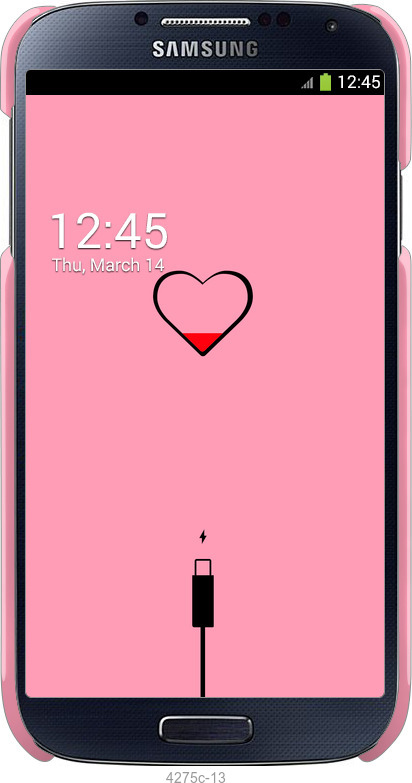 3D пластиковый глянцевый чехол Подзарядка сердца1 для Samsung Galaxy S4 i9500 - 4275c-13 изображение 
