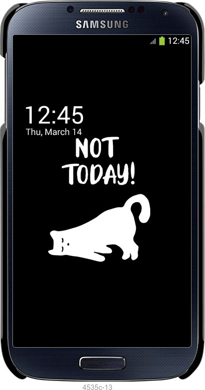 3D пластиковый глянцевый чехол Уставший кот для Samsung Galaxy S4 i9500 - 4535c-13 изображение 