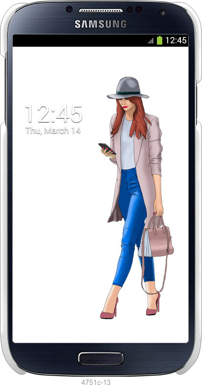 3D пластиковый глянцевый чехол Девушка 1 для Samsung Galaxy S4 i9500 - 4751c-13 изображение 