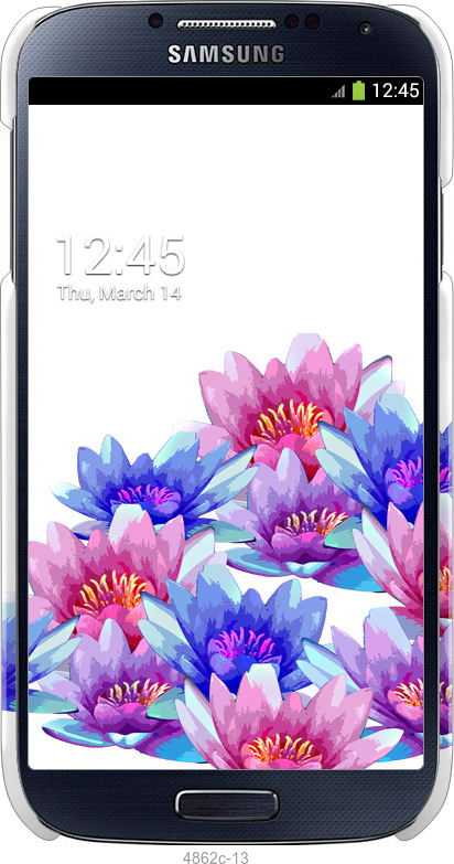 3D пластиковый матовый чехол Лотос для Samsung Galaxy S4 i9500 - 4862m-13 изображение 