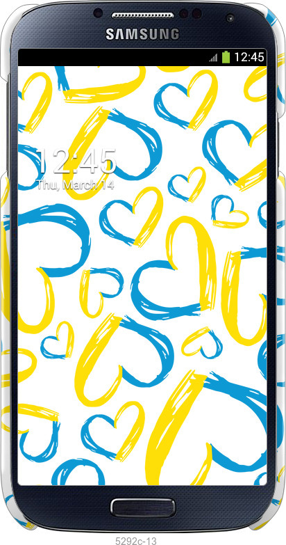 3D пластиковый глянцевый чехол Сердца UA для Samsung Galaxy S4 i9500 - 5292c-13 изображение 