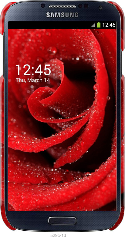 3D пластиковый глянцевый чехол Красная роза для Samsung Galaxy S4 i9500 - 529c-13 изображение 