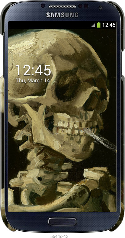 3D пластиковый глянцевый чехол Винсент Ван Гог. Череп для Samsung Galaxy S4 i9500 - 5544c-13 изображение 