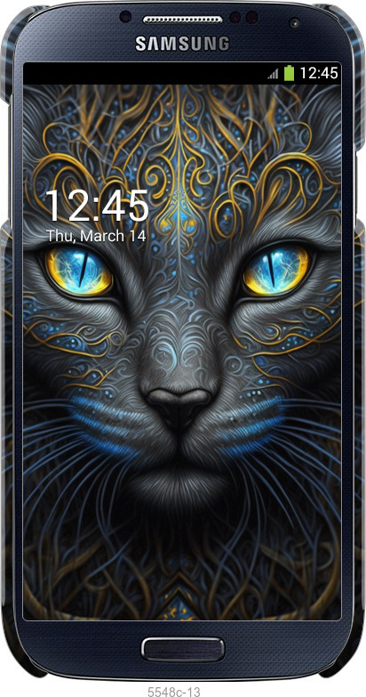 3D пластиковый матовый чехол Кошка для Samsung Galaxy S4 i9500 - 5548m-13 изображение 