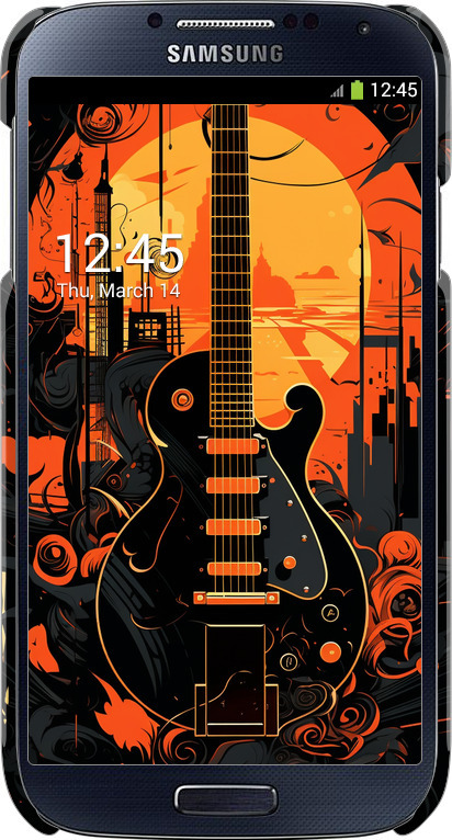 3D пластиковий матовий чехол Гитара для Samsung Galaxy S4 i9500 - 5957m-13 изображение 