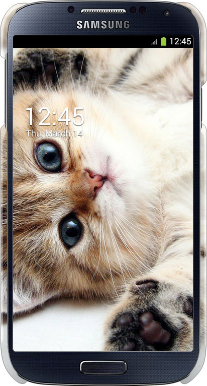 3D пластиковий матовий чехол Котик для Samsung Galaxy S4 i9500 - 6024m-13 изображение 