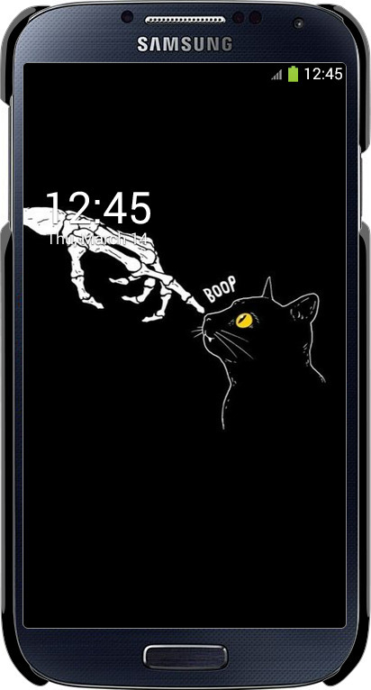 3D пластиковый глянцевый чехол Кошка для Samsung Galaxy S4 i9500 - 6505c-13 изображение 
