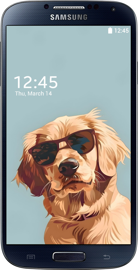 2D пластиковый чехол Пес в очках для Samsung Galaxy S4 i9500 - 6381t-13 изображение 