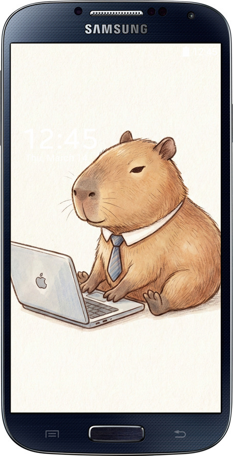 2D пластиковий чехол Funny Capybara CEO Working для Samsung Galaxy S4 i9500 - 6777t-13 изображение 