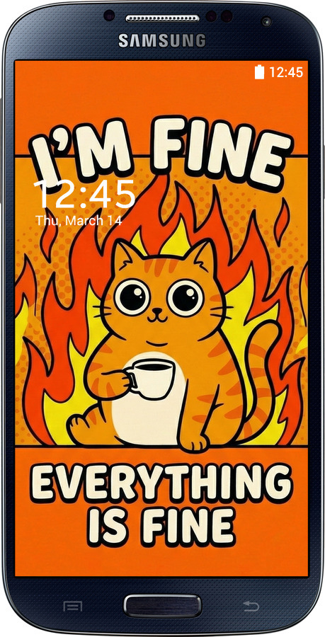 2D пластиковий чехол Funny Cat для Samsung Galaxy S4 i9500 - 6786t-13 изображение 