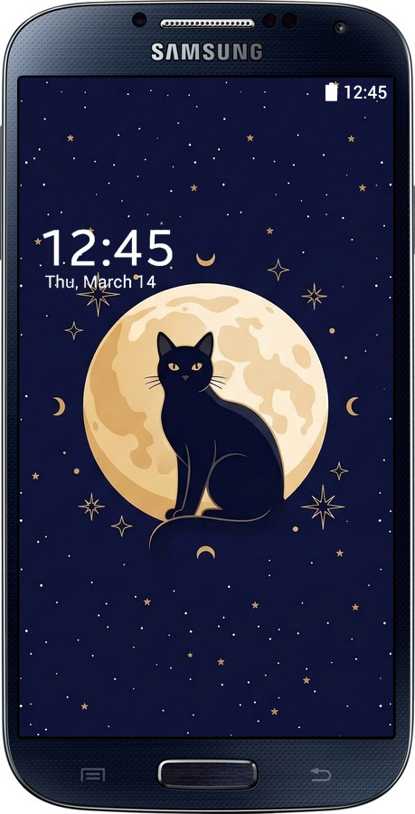 2D пластиковий чехол Cute Cat Celestial/Witchy для Samsung Galaxy S4 i9500 - 6787t-13 изображение 