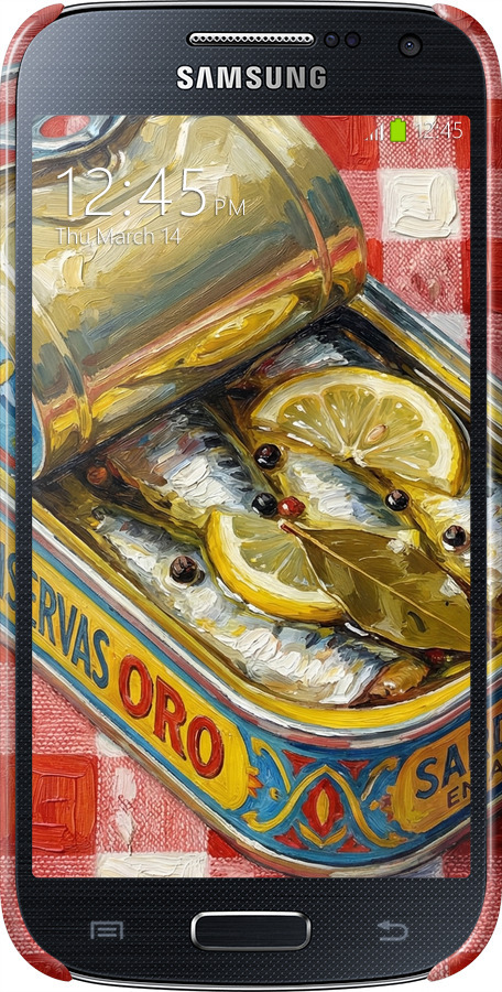 3D пластиковый матовый чехол Vintage Sardine Tin Phone для Samsung Galaxy S4 mini - 6772m-32 изображение 