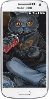 Силиконовый чехол gamer cat для Samsung Galaxy S4 mini - 4140u-32 изображение 