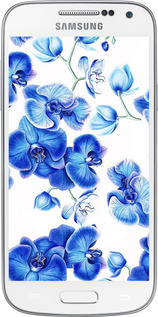 Силиконовый чехол Голубые орхидеи для Samsung Galaxy S4 mini - 4406u-32 изображение 