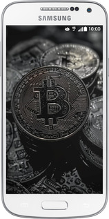 Силиконовый чехол Black Bitcoin для Samsung Galaxy S4 mini Duos GT i9192 - 6090u-63 изображение 