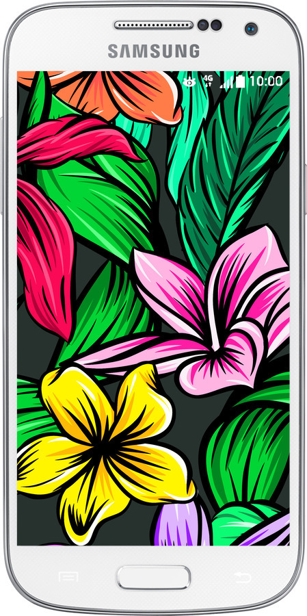 Силіконовий чехол Тропічні квіти 1 для Samsung Galaxy S4 mini - 4753u-32 изображение 