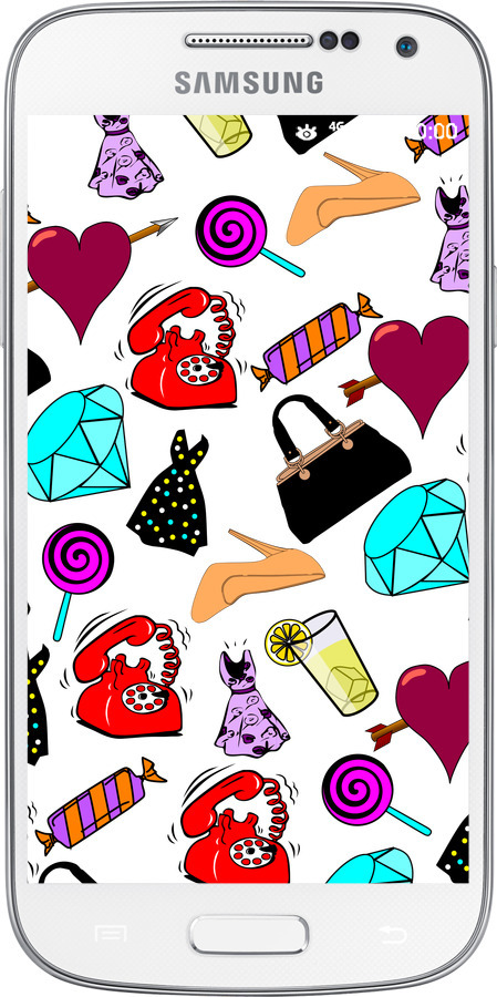 Силіконовий чехол stickers для Samsung Galaxy S4 mini - 4757u-32 изображение 