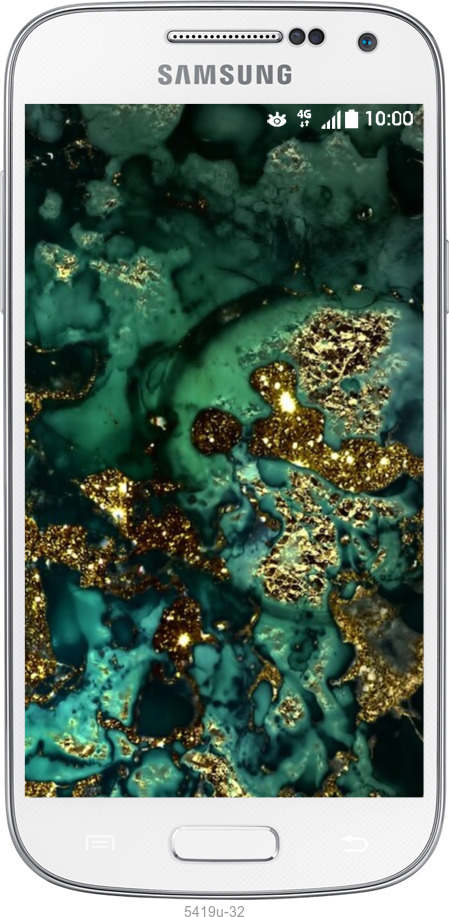 Силиконовый чехол Мрамор золото богатство для Samsung Galaxy S4 mini - 5419u-32 изображение 