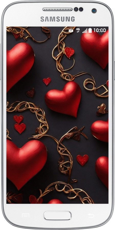 Силіконовий чехол Сердечки для Samsung Galaxy S4 mini - 5831u-32 изображение 