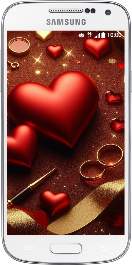 Силіконовий чехол Сердечки v3 для Samsung Galaxy S4 mini - 5833u-32 изображение 