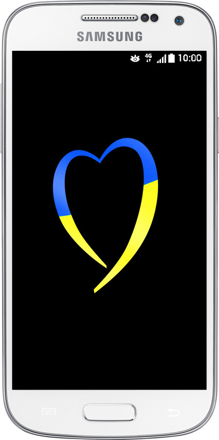 Силіконовий чехол Жовто-блакитне серце для Samsung Galaxy S4 mini - 885u-32 изображение 