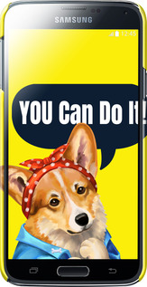 3D пластиковий матовий чехол чехол с корги You Can Do It для Samsung Galaxy S5 g900h - 6184m-24 изображение 