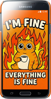 3D пластиковый глянцевый чехол Funny Cat для Samsung Galaxy S5 Duos SM G900FD - 6786c-62 изображение 