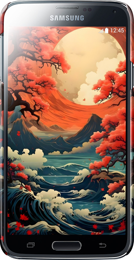 3D пластиковий матовий чехол Природа Японії для Samsung Galaxy S5 g900h - 6327m-24 изображение 