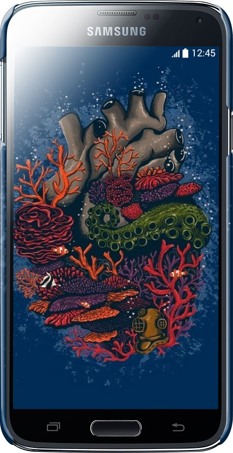 3D пластиковый глянцевый чехол Сердце моря для Samsung Galaxy S5 Duos SM G900FD - 6506c-62 изображение 