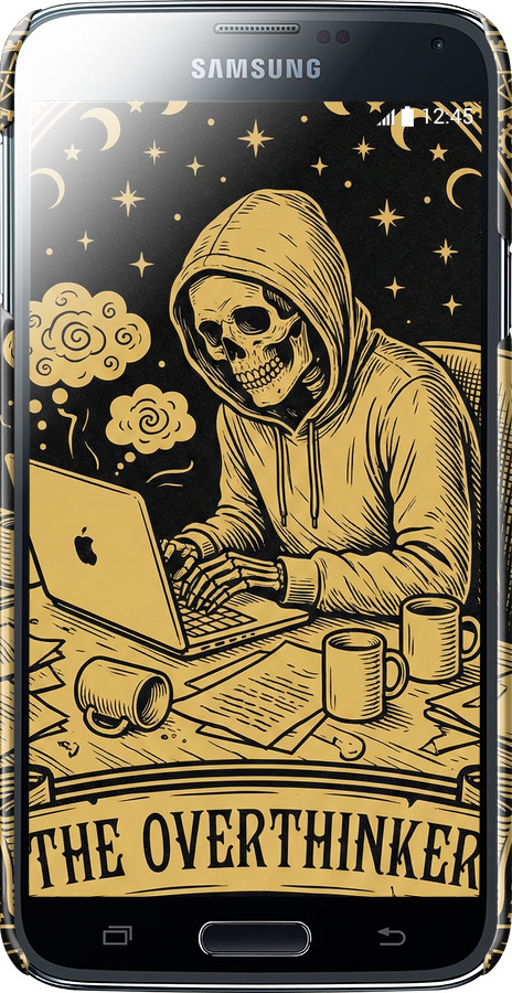 3D пластиковый глянцевый чехол The Overthinker для Samsung Galaxy S5 Duos SM G900FD - 6774c-62 изображение 
