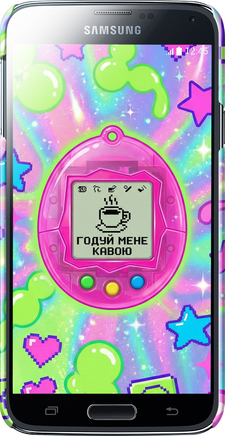 3D пластиковый глянцевый чехол Y2K Aesthetic Retro Pet: Годуй мене кавою для Samsung Galaxy S5 g900h - 6784c-24 изображение 