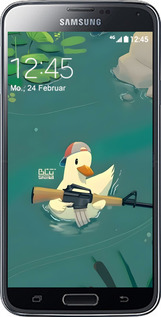 2D пластиковый чехол Уточка с автоматом для Samsung Galaxy S5 g900h - 6356t-24 изображение 