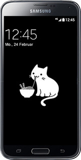 2D пластиковый чехол С милым котом на черном фоне для Samsung Galaxy S5 g900h - 6528t-24 изображение 