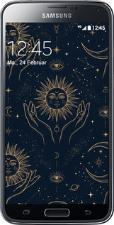 Силіконовий чехол Celestial Harmony: Sun & Moon Gold Mystic Pattern для Samsung Galaxy S5 g900h - 6778u-24 изображение 