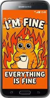 2D пластиковый чехол Funny Cat для Samsung Galaxy S5 Duos SM G900FD - 6786t-62 изображение 