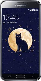 2D пластиковый чехол Cute Cat Celestial/Witchy для Samsung Galaxy S5 Duos SM G900FD - 6787t-62 изображение 