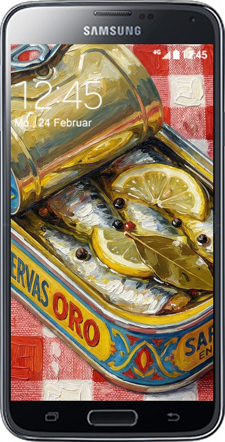 2D пластиковий чехол Vintage Sardine Tin Phone для Samsung Galaxy S5 Duos SM G900FD - 6772t-62 изображение 