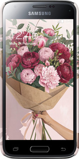 3D пластиковий глянцевий чехол Півонії 1 для Samsung Galaxy S5 mini G800H - 6705c-44 изображение 