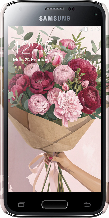 3D пластиковий глянцевий чехол Півонії 1 для Samsung Galaxy S5 mini G800H - 6705c-44 изображение 