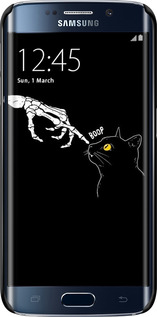 3D пластиковый матовый чехол Кошка для Samsung Galaxy S6 Edge G925F - 6505m-83 изображение 