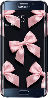 3D пластиковий матовий чехол Coquette Ribbons Dark Coquette для Samsung Galaxy S6 Edge G925F - 6767m-83 изображение 