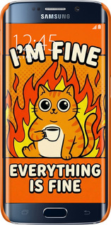 3D пластиковый матовый чехол Funny Cat для Samsung Galaxy S6 Edge G925F - 6786m-83 изображение 