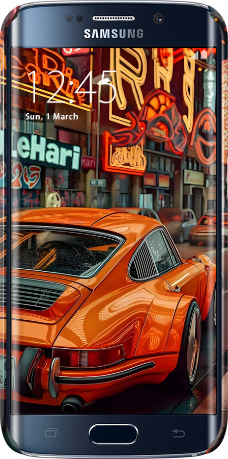 3D пластиковый матовый чехол Порше для Samsung Galaxy S6 Edge G925F - 6334m-83 изображение 
