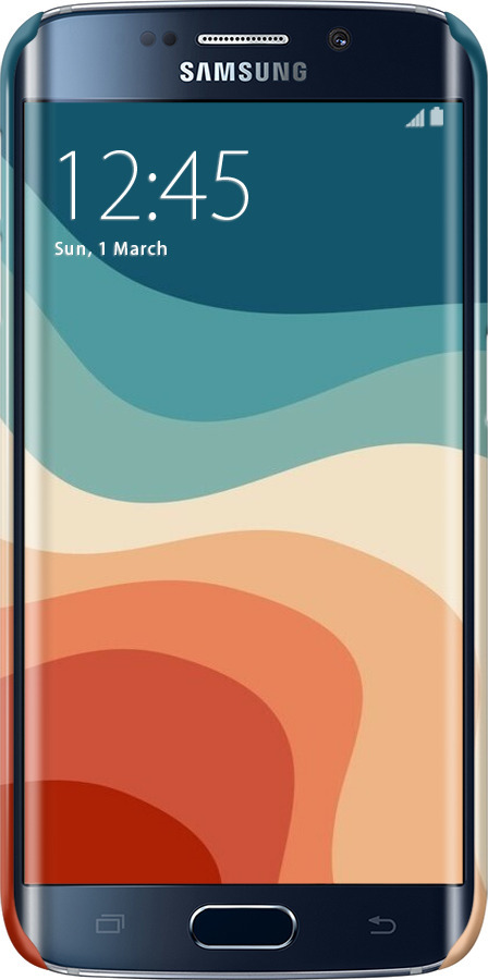 3D пластиковий матовий чехол У стилі ретро з хвилями для Samsung Galaxy S6 Edge G925F - 6531m-83 изображение 