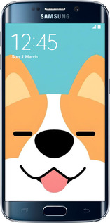 Силиконовый чехол Корги для Samsung Galaxy S6 Edge G925F - 6280u-83 изображение 
