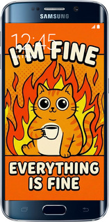 2D пластиковый чехол Funny Cat для Samsung Galaxy S6 Edge G925F - 6786t-83 изображение 