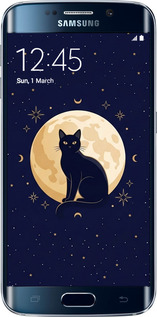 2D пластиковый чехол Cute Cat Celestial/Witchy для Samsung Galaxy S6 Edge G925F - 6787t-83 изображение 